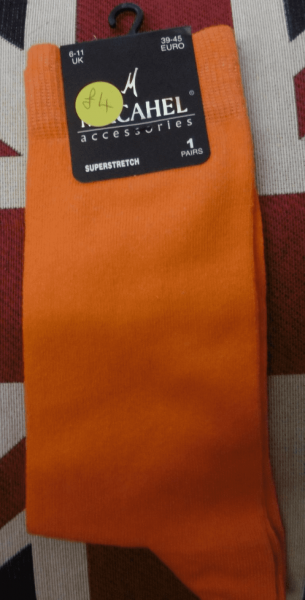 1 Pair Of Orange Socks