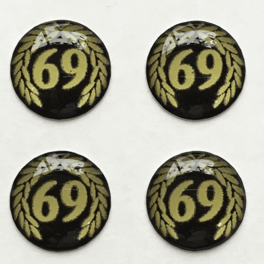 69 Laurel Gold And Black Background 69 Logo Hankie Pin 10mm