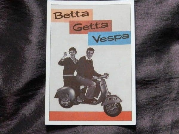 Betta Getta Vespa Postcard