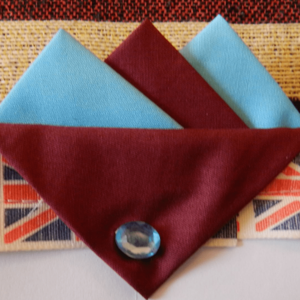 Blue And Burgundy West Ham Hankie Burg Flap With Pin