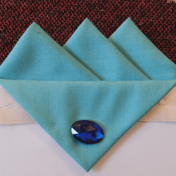 Blue (Bubblegum) Three Point Pocket Hankie & Pin