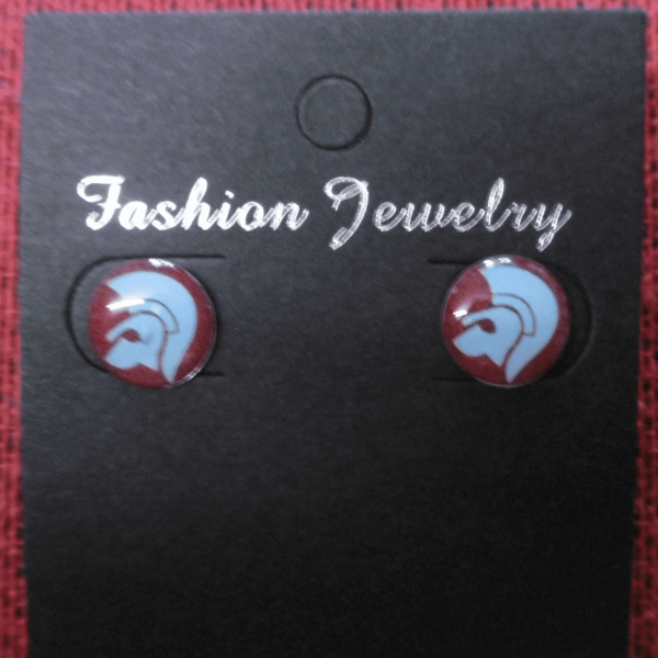 Blue & Burgundy Trojan Earrings