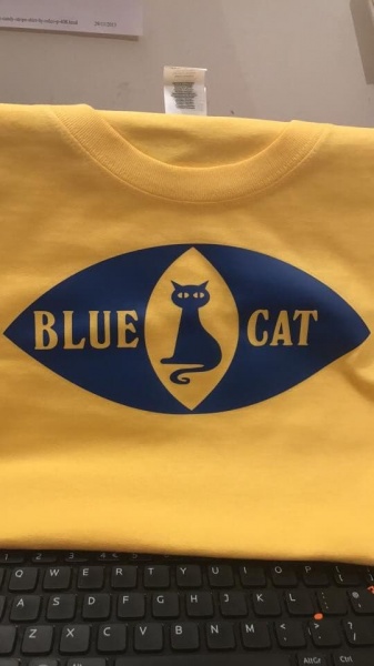 Blue Cat T-Shirt Yellow