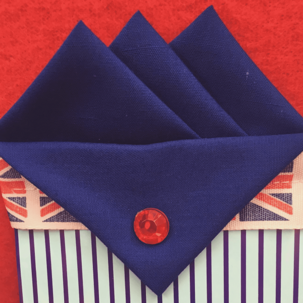 Blue (Royal Blue)Three Point Pocket Hankie & Pin