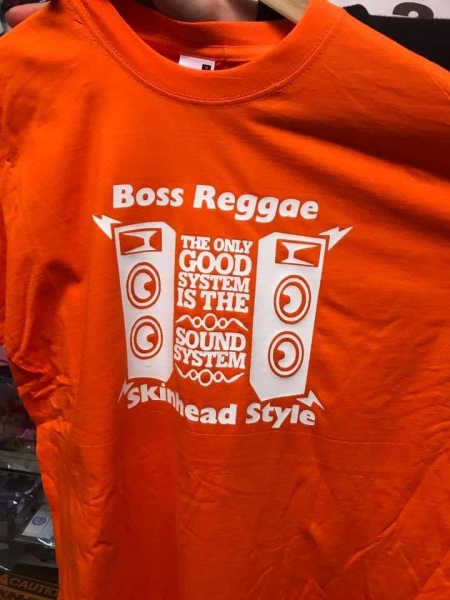 Boss Reggae Skinhead Style T-Shirt Orange & White
