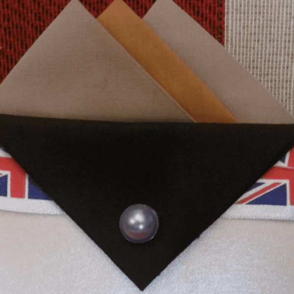 Brown And Black Hankie With Black Flap And Pin