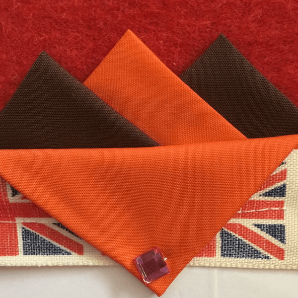 Brown And Orange Hankie With Orange Flap And Pin