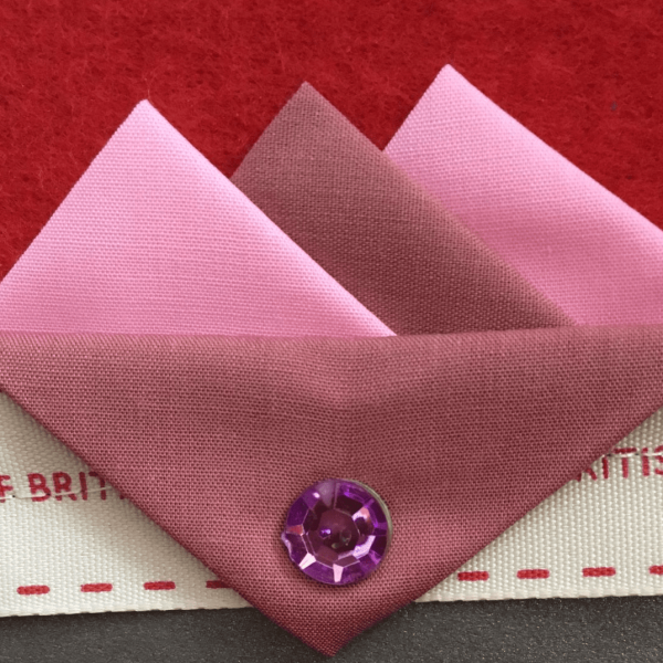 Dark And Light Pink Hankie With Dark Pink Flap And Pin