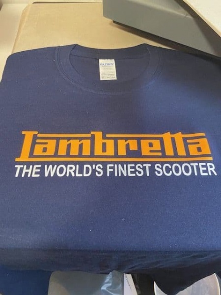 Lambretta Orange On Navy Tshirt