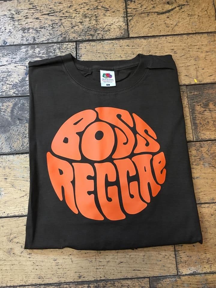 Boss Reggae  (Round) T Shirt Black And Orange