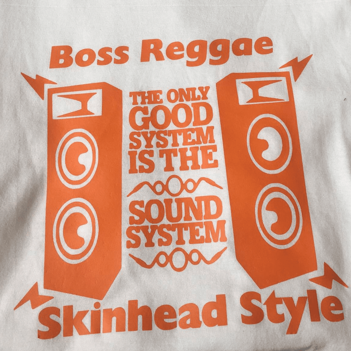 Boss Reggae Skinhead Style T-Shirt White & Orange