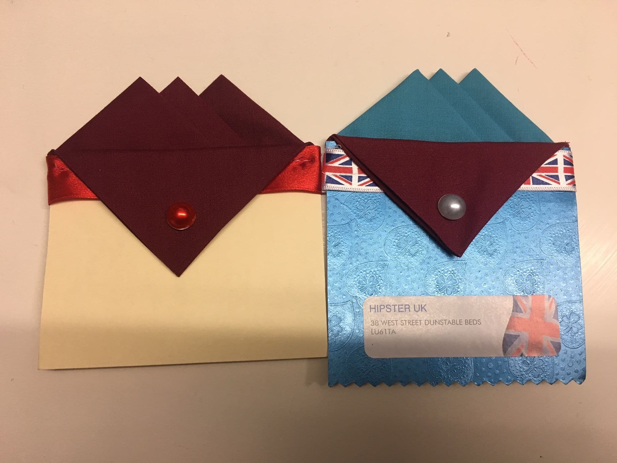 Gift Set Of Two Hankies Burgundy And Blue
