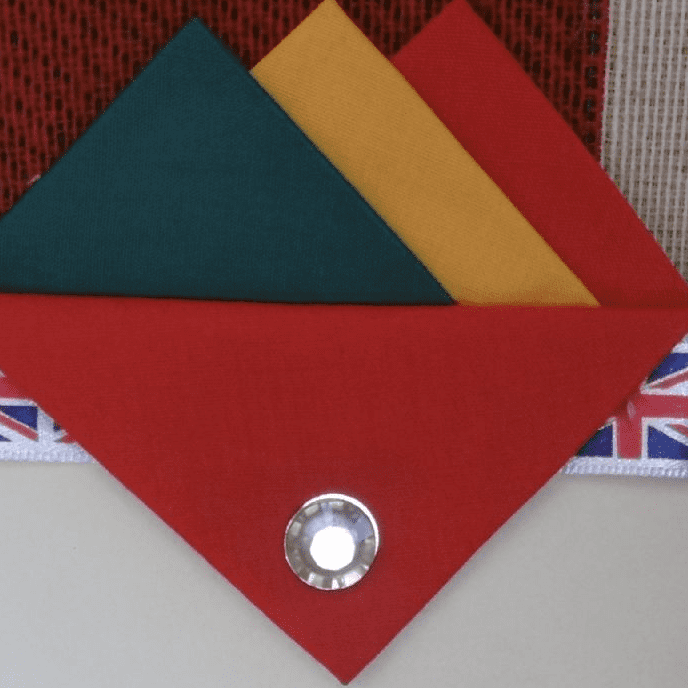 Green Yellow And Red Hankie With Red Flap And Pin