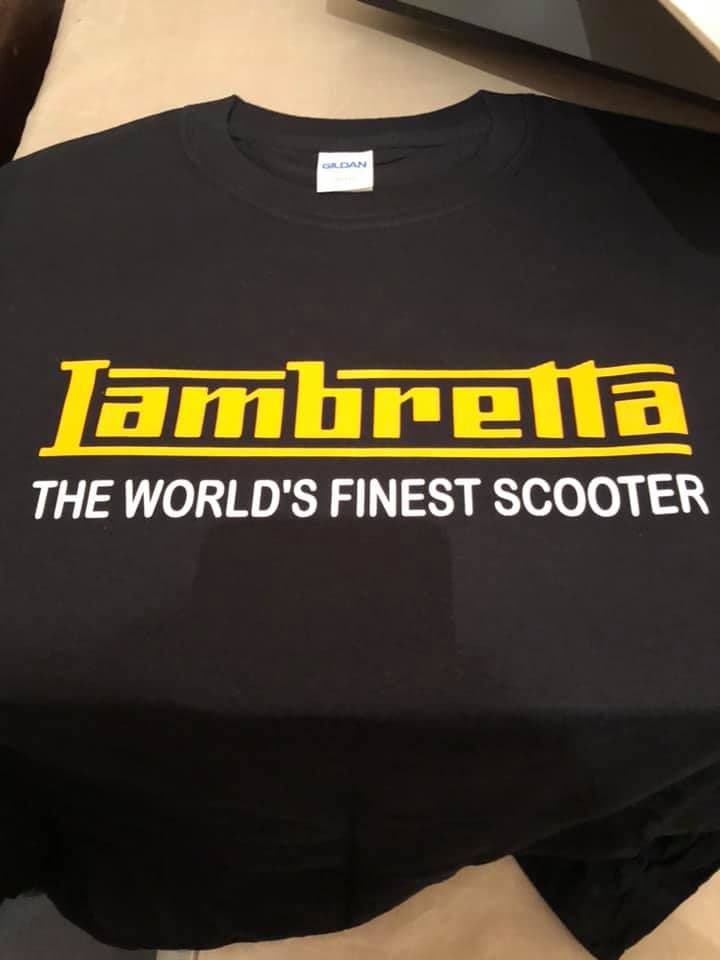 Lambretta  Tshirt Yellow On Black