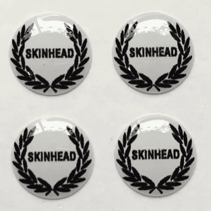 Laurel Black Skinheads And White Background Hankie Pin 10Mm