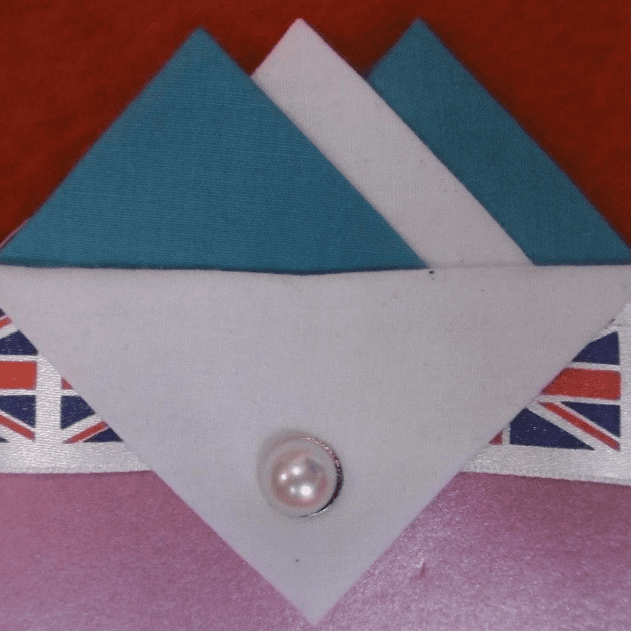 Light Blue And White Hankie With White Flap And Pin