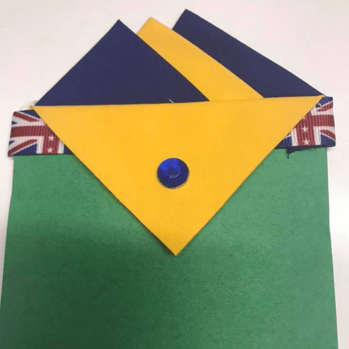 Navy Blue & Yellow Pocket Hankie With Yellow Flap & Pin