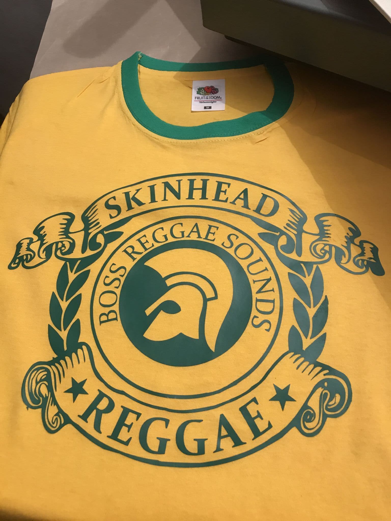 Skinhead Reggae T-Shirt Yellow Green Trim