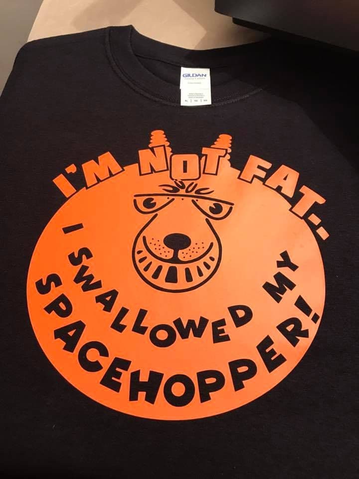 New Space Hopper T-Shirt (Orange On Black)