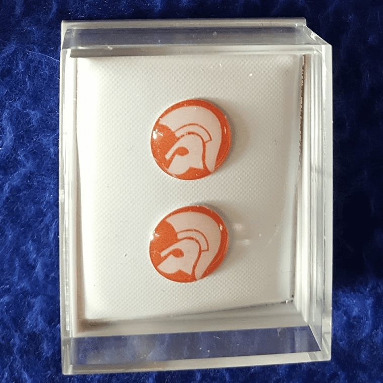 Orange And White Laurel Earrings