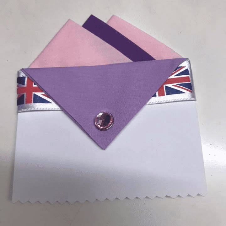 Pink & Purple Pocket Hankie With Lavender Flap & Pin 1