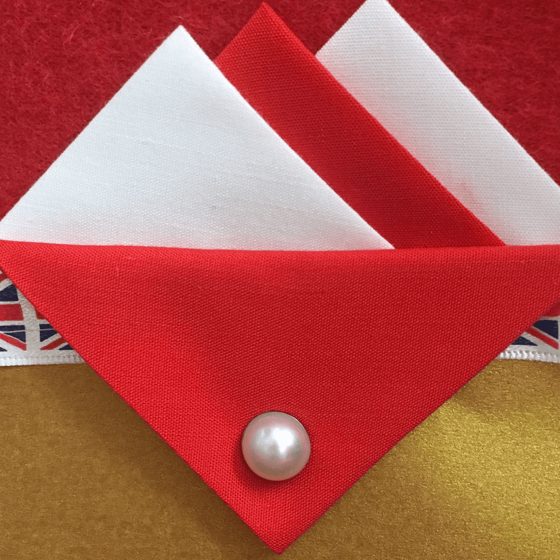 Red And White Hankie With Red Flap And Pin