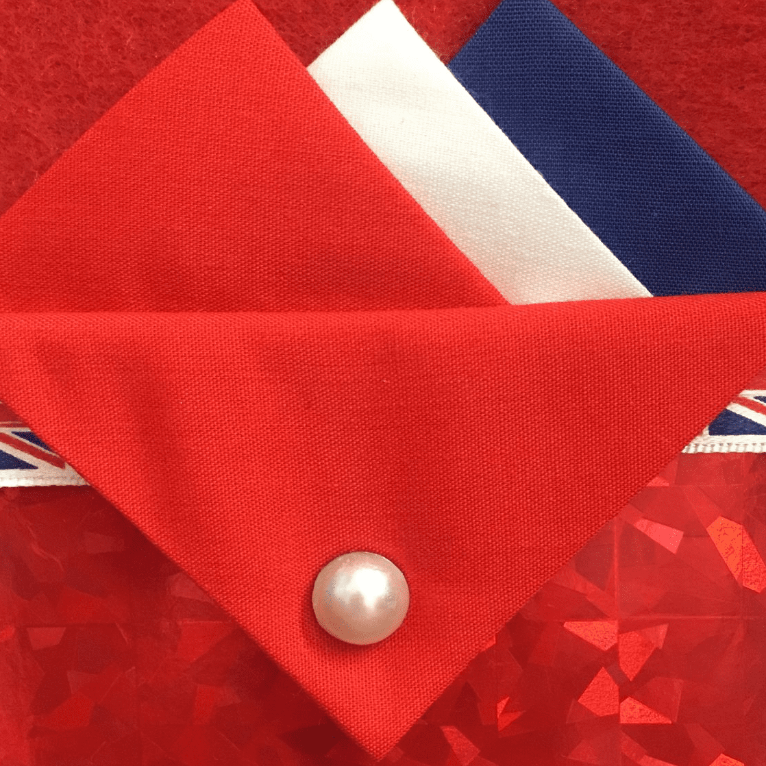 Red, White And Blue Hankie With Red Flap And Pin