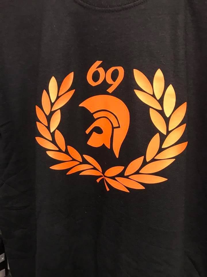 Skinhead 69  T-Shirt (Black & Orange)