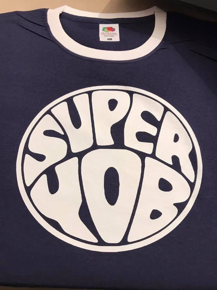 Super Yob T-Shirt Blue White Trim