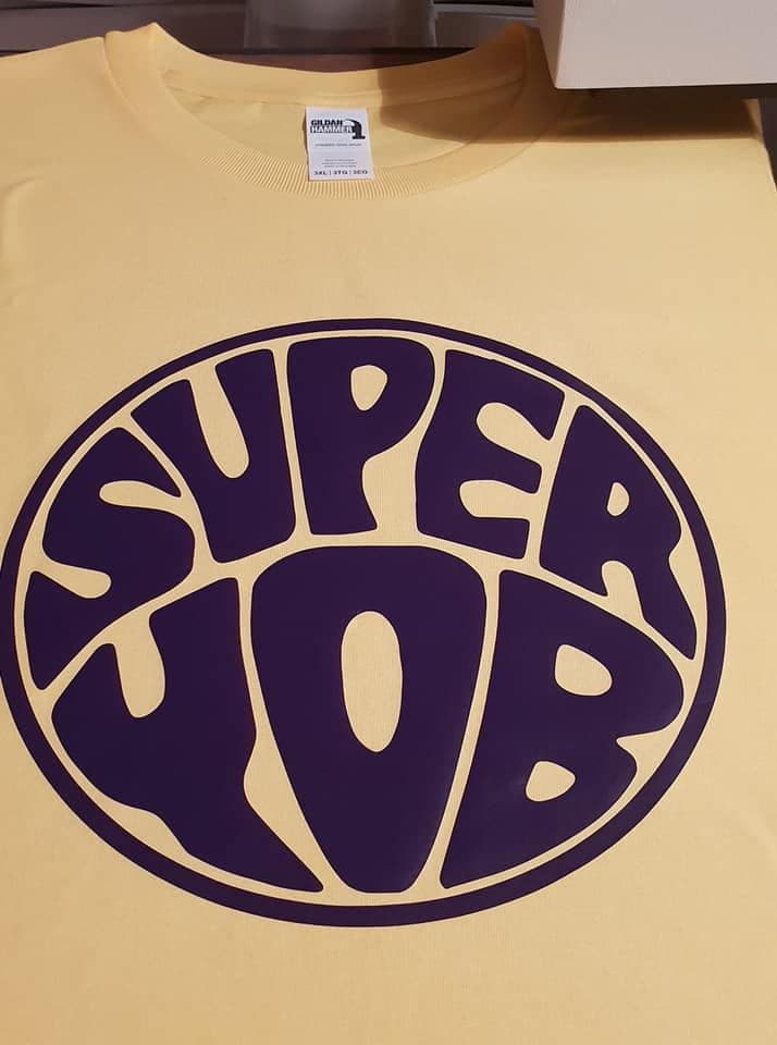 Super Yob - White And Blue Tshirt
