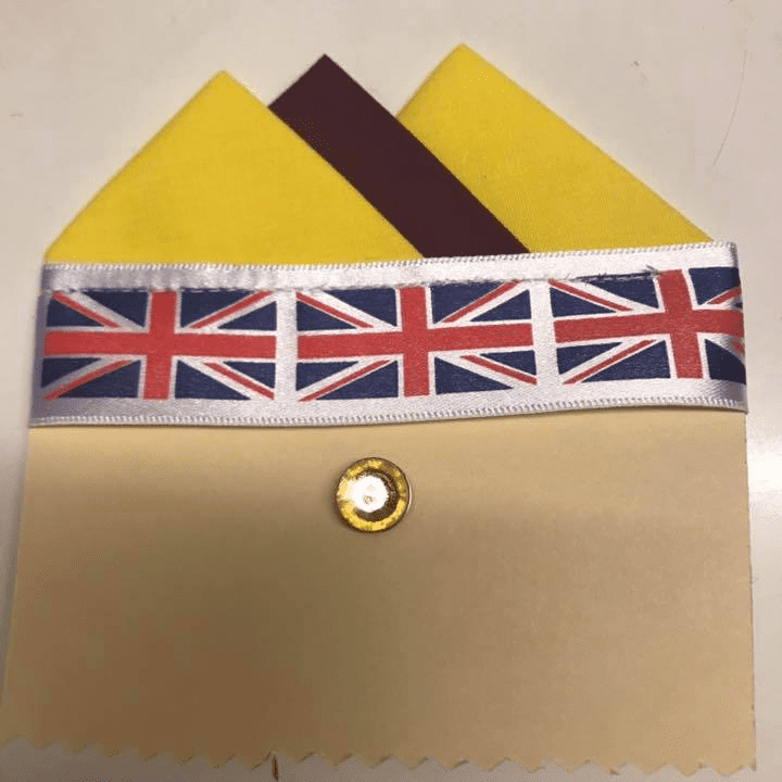 Yellow & Brown Pocket Hankie With Pin