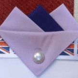 Lilac And Navy Hankie With Lilac Flap And Pin