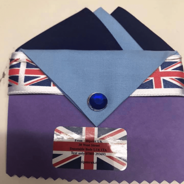 Navy Blue & Light Blue Pocket Hankie With Light Blue Flap & Pin