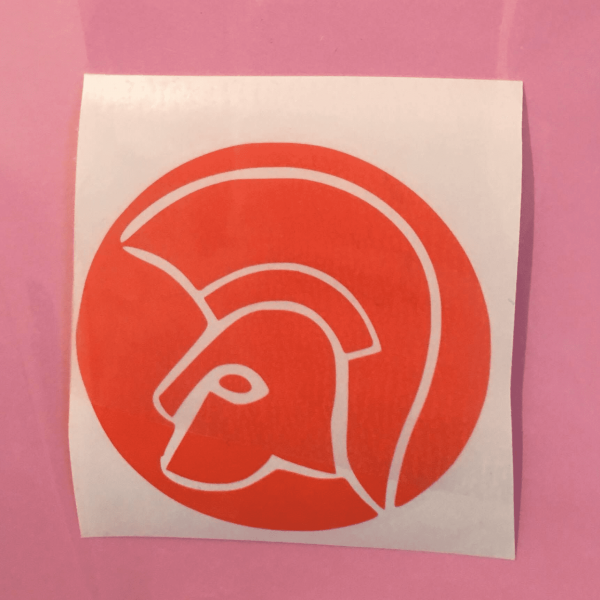 Orange Trojan Head Sticker