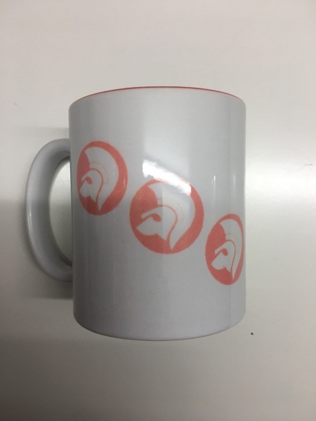 Orange White Trojan Mug