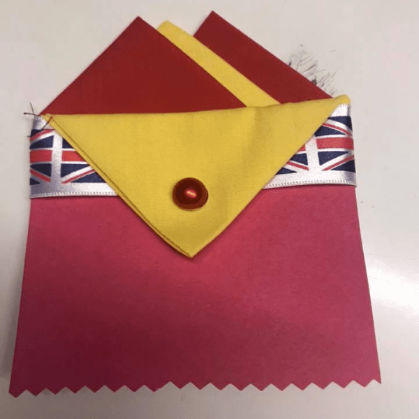 Red & Yellow Pocket Hankie With Yellow Flap & Pin