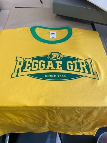 Reggae Girl T-Shirt Yellow Ringer T Shirt