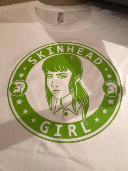 Skinhead Girl Tshirt White With Green