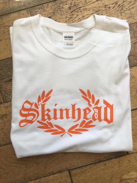 Skinheads England T-Shirt White & Orange