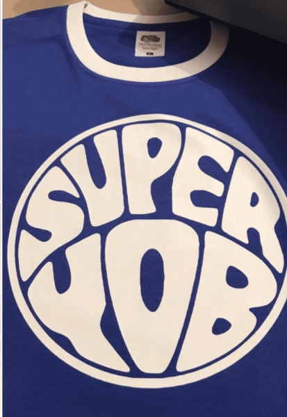 Super Yob - Royal Blue Ringer T Shirt White Vinyl