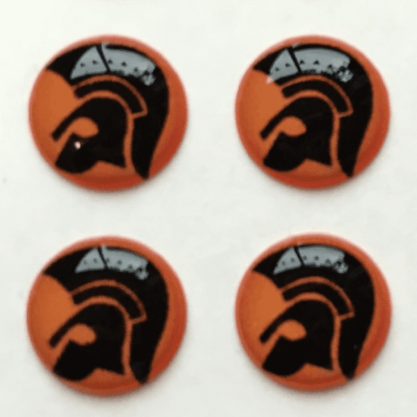 Trojan Head Black And Orange Background 10Mm Pocket Hankie Pin