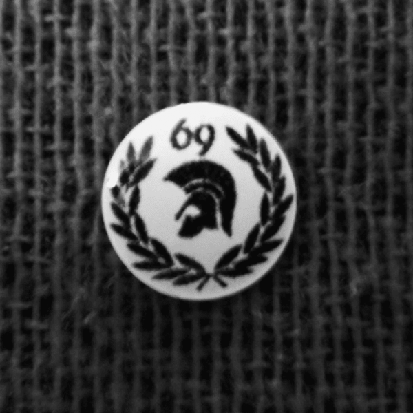 Trojan Head Black  And White Background 69 Laurel Hankie Pin 10Mm