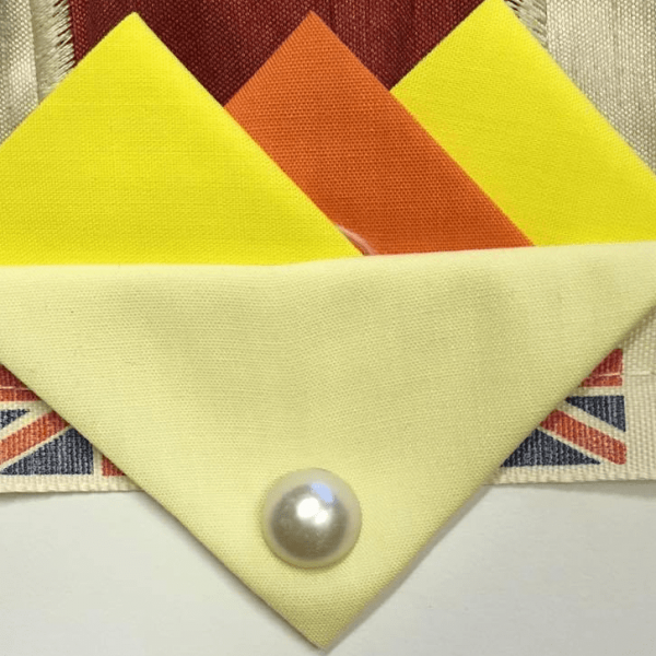 Yellow And Orange Hankie With Cream Flap And Pin